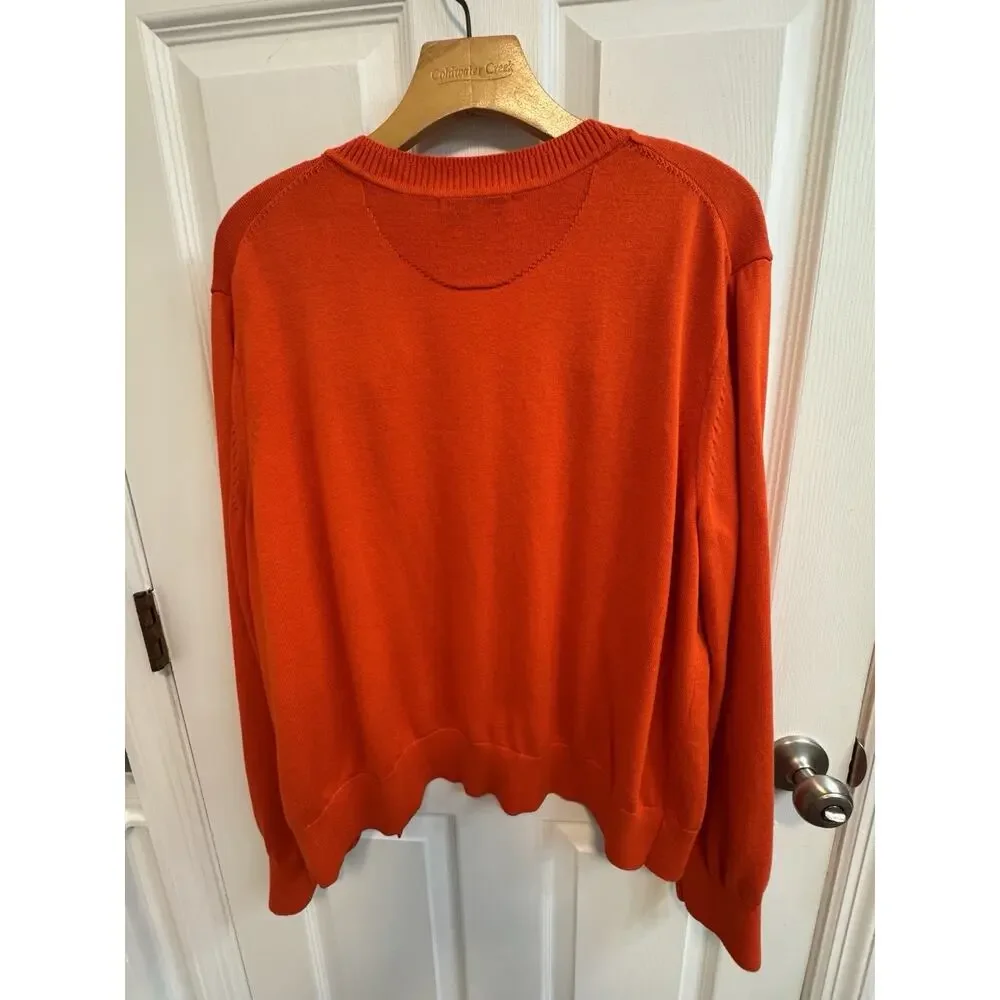 Free Assembly XXL Orange Button Cardigan Cotton Blend